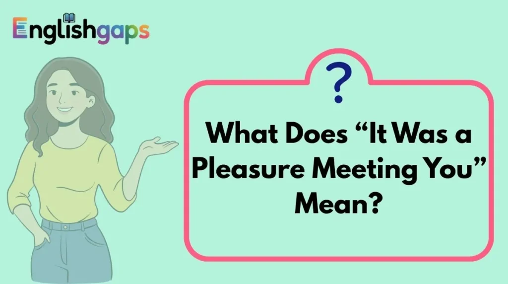 What Does “It Was a Pleasure Meeting You” Mean?