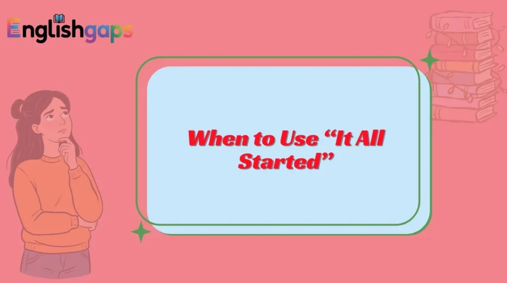When to Use “It All Started”